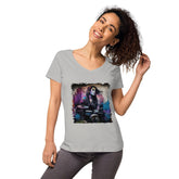 She Drums With Power Women’s Fitted V-neck T-shirt - Beyond T-shirts